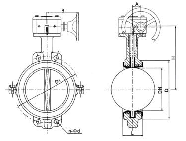 D371(半襯)、D371Fs(全襯)蝸輪對夾襯氟塑料蝶閥